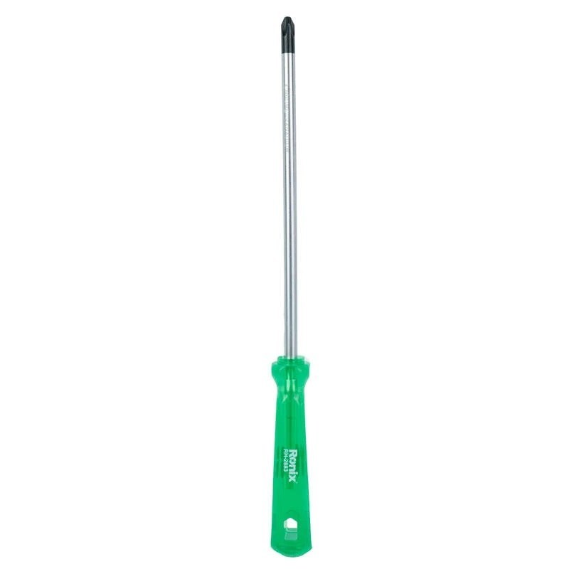 پیچ گوشتی تکی دسته کریستالی تک رنگ 200×8 چهارسو RH-2883 رونیکس