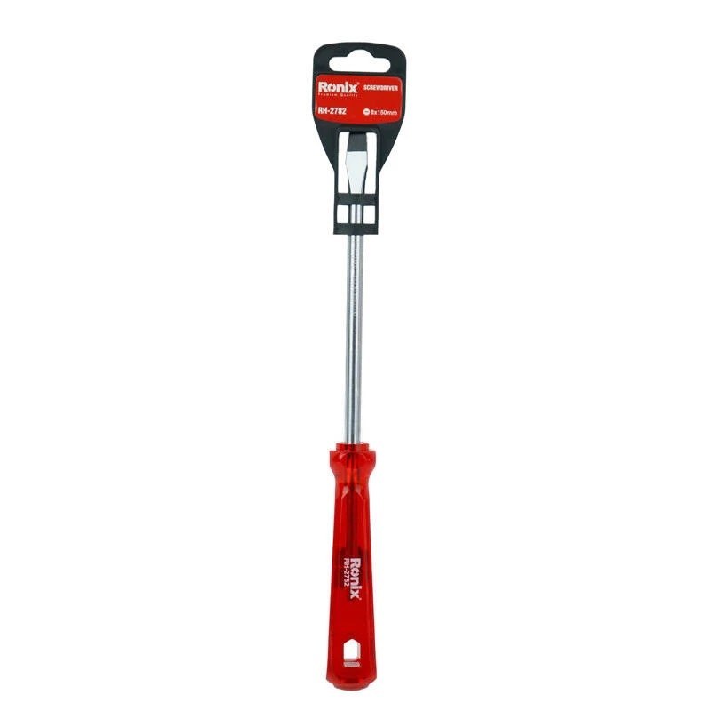 پیچ گوشتی تکی دسته کریستالی تک رنگ 150×8 دوسو RH-2782 رونیکس