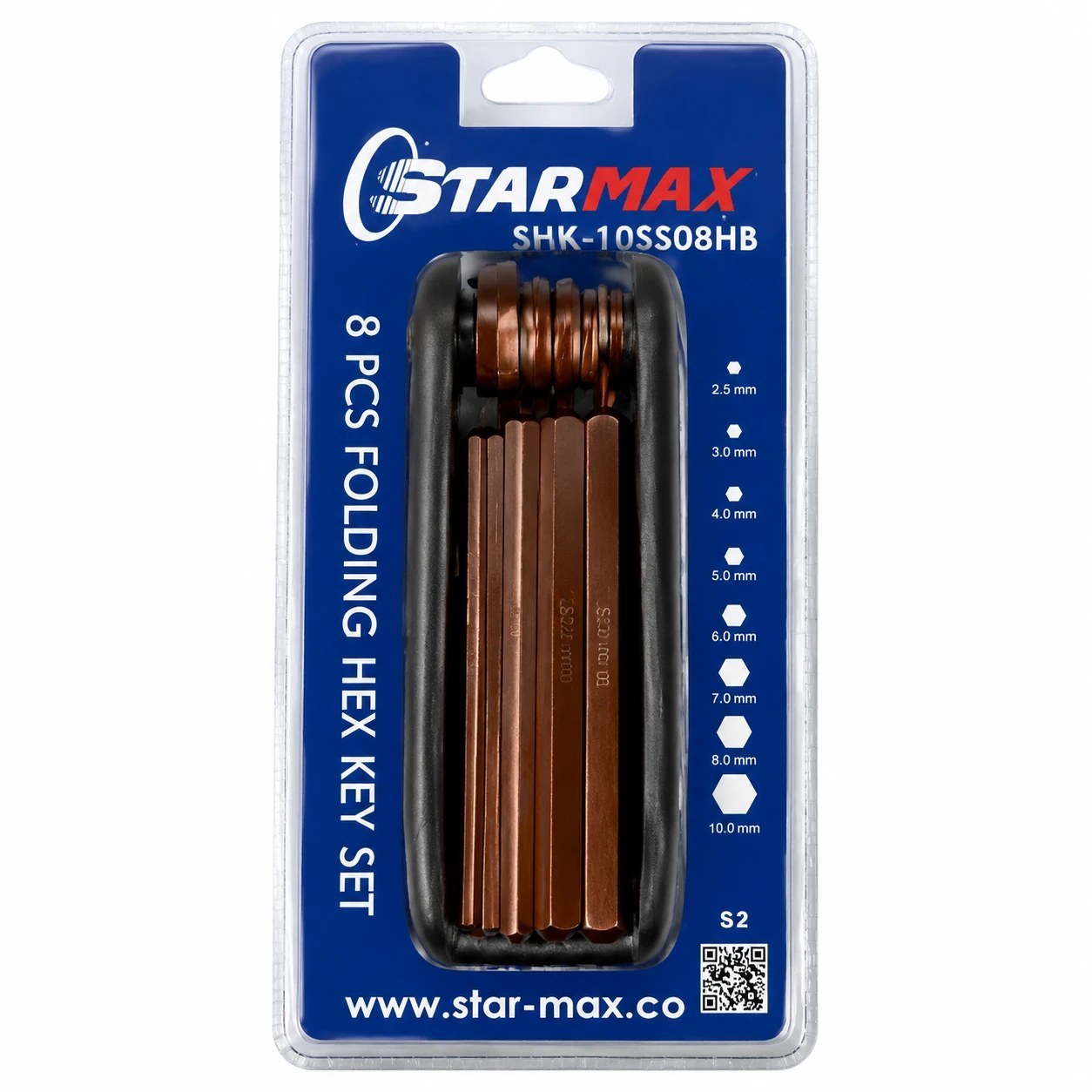 آلن چاقویی 8 عددی 6 گوش 2/5-10 S2 کد (SHK-18SS08HB) استارمکس