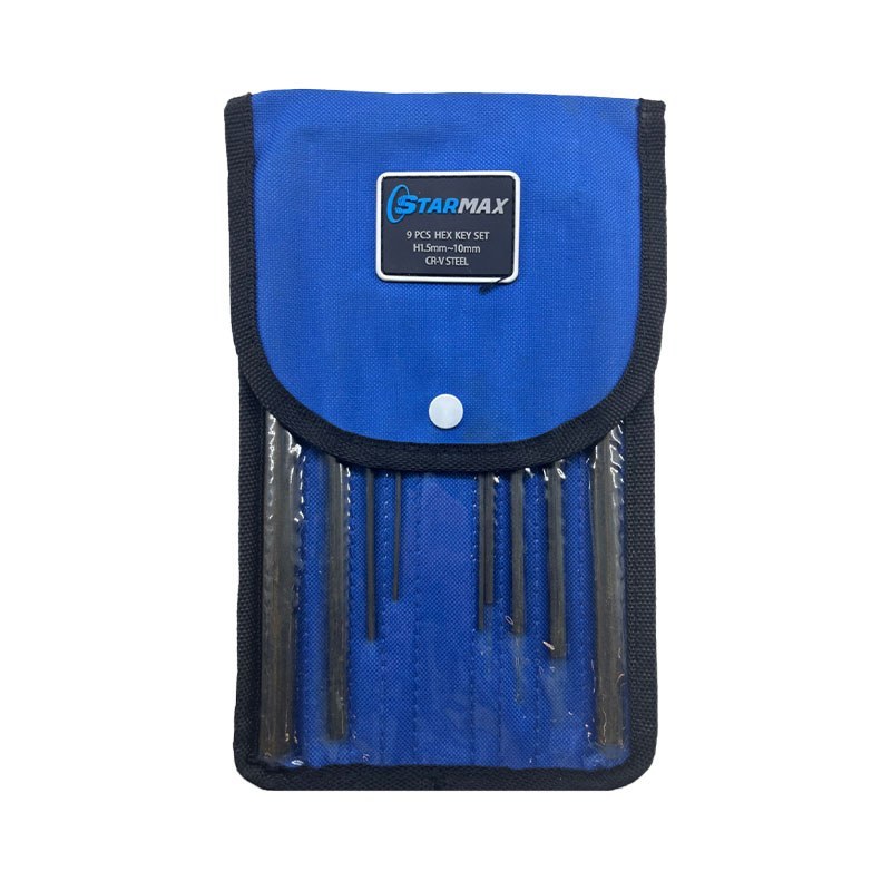 ست 9 عددی آلن کیفی CRV شش گوش فوق بلند 1/5 تا 10 کد (SHL-18CS09HL) استارمکس