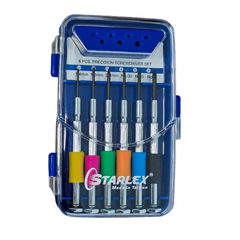 ست 6 عددی پیچ گوشتی ساعتی حرفه ای رنگی تایوان کد (SLHS-25W06C) استارلکس